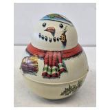 1981 Bristol Ware Roly Poly Snowman Tin