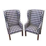 2 Matching Upholstered Wing Back Chairs