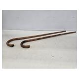 2 Primitive Wooden Canes