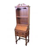 Maple 2 Piece Drop Front Desk with Bookcase Top