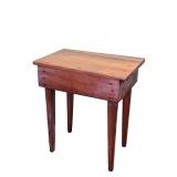 Primitive Poplar Stand Table with Tapered Legs