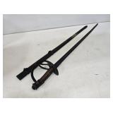 Early Sword with Wooden Handle and Brass Sheathe