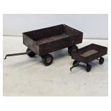 2 Metal Toy Farm Wagons