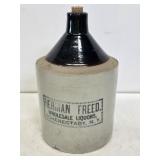 Early Herman Freed Schenectady, NY Stoneware Jug
