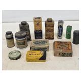 NOS Advertising Tins and Boxes with Product