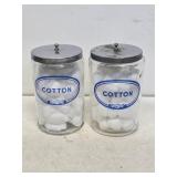 2 Vintage Grafco Medical Jars with Lids