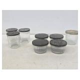 Vintage Glass Jelly Jars with Metal Lids