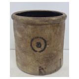 3 Gallon Stoneware Crock with Blue Decoration