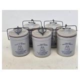 5 Stoneware Cheese Crocks from Brewer