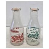 Cloverleaf & Midwest Milk Bottles with War Bonds