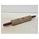 Primitive Wooden Rollig Pin with Red Handles