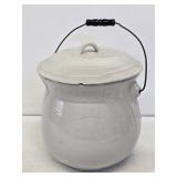 Early Stoneware Chamber Pot with Lid