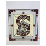 Singer Sewing Machines Stained Leaded Glass Sign