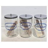 3 Vintage Grafco Medical Jars with Lids