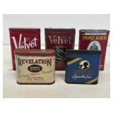 5 Tobacco Pocket Advertising Tins