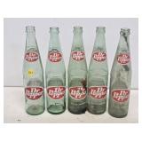 5 Dr. Pepper Glass Soda Bottles
