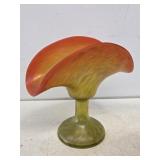 Blown Art Glass Fan Vase