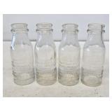 4 Early Edison Battery Oil Glass Bottles