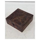 Early Wooden Pyrography Trinket Box