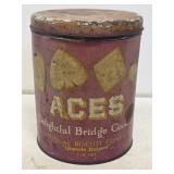 Early Aces Bridge Cookies Advertising Tin