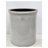 Large 12 Gallon Blue Heart Stoneware Crock