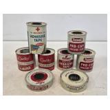 NOS Adhesive Tape Tins with Product