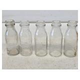 5 Early Edison Battery Oil Glass Bottles