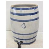 4 Gallon Blue & White Stoneware Water Cooler