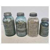 4 Glass Fruit Jars with Beach Decor
