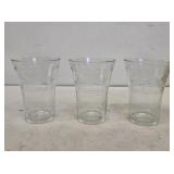 3 Pepsi-Cola Etched Soda Fountain Glasses