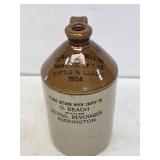 1954 O.Beach Herbal Beverages Stoneware Jug