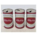 3 Vintage Steel Falls City Beer Cans