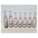 7 Pepsi-Cola Glass Soda Bottles