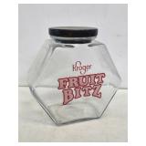 Kroger Fruit Bitz Glass Store Display Jar