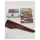 Case XX Knife Boxes & Leather Sheathe