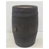 Small Oak Wine Barrel with Metal Bands