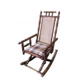 Victorian Turned Rocker with Caned Seat and Back