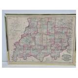 1871 Southwest Indiana Framed Map
