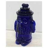 Cobalt Blue Mr. Peanut Glass Jar with Lid