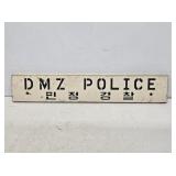 Wooden DMZ Police Sign from Korea