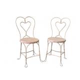 2 Wire Heart Back Ice Cream Chairs