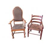 2 Wooden Arm Chairs