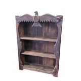 Large Folk Art Wooden Cupboard with Carved Eagle