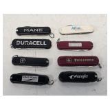 8 Advertising Key Chain Pocket Knives