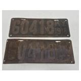 1918 Kentucky License Plates Matched Set
