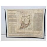 1822 Indiana Framed Map