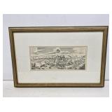 Engraving of 1728 German Town of Schwabisch