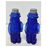 Blue Cobalt Glass Mr. Peanut S&P Shakers
