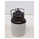 Early Miniature Stoneware Jar with Lid