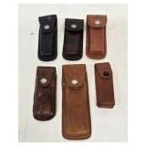 6 Leather Folding Knife Sheathes